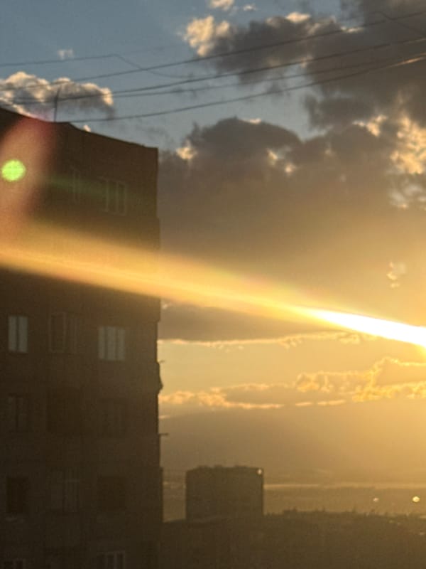Afternoon sky drama unfolds over Abovyan, Armenia cityscape