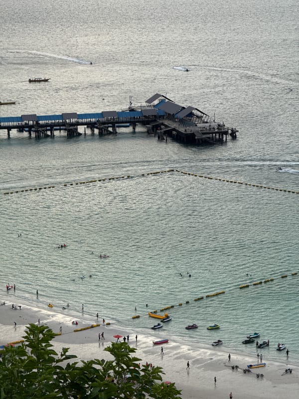 Pattaya beach scenes captured from multiple elevated viewpoints