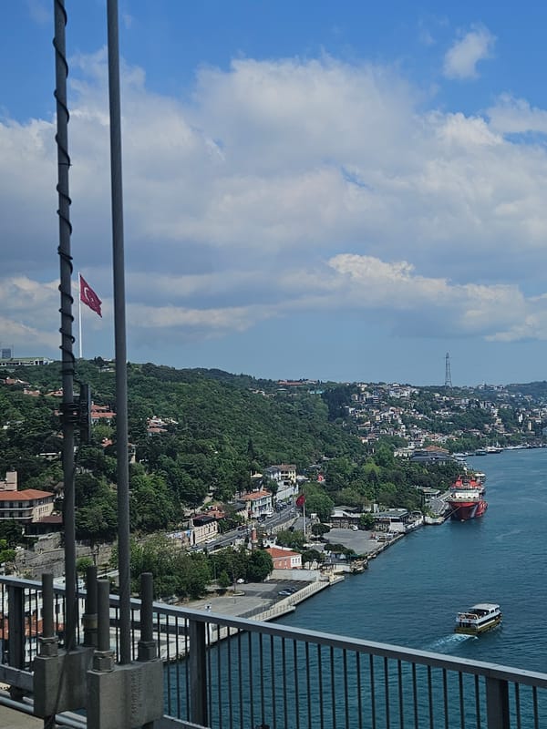 Morning view captured from Bosphorus Bridge in Istanbul