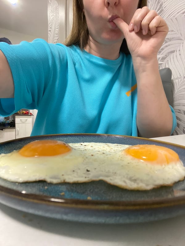 Early morning breakfast prepared and eaten in Noviy, Russia