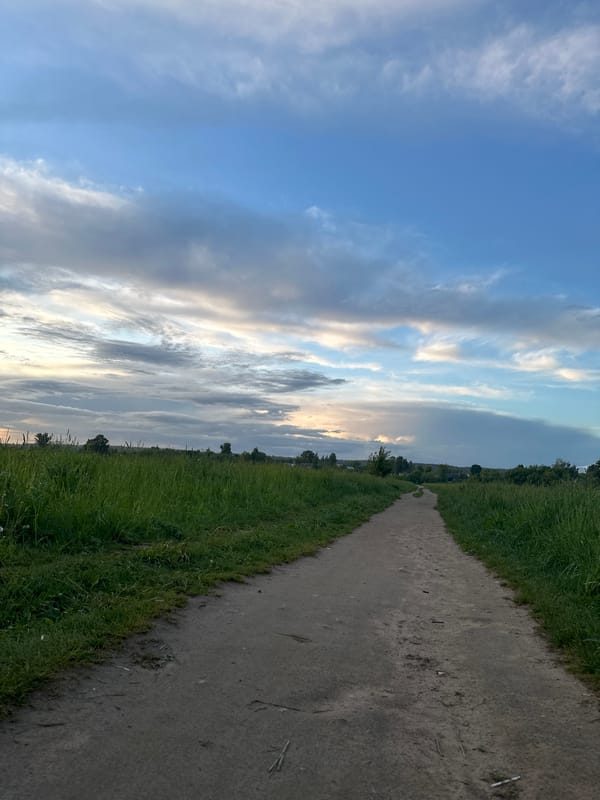 Evening bike ride documented along rural paths in Shchyolkovo