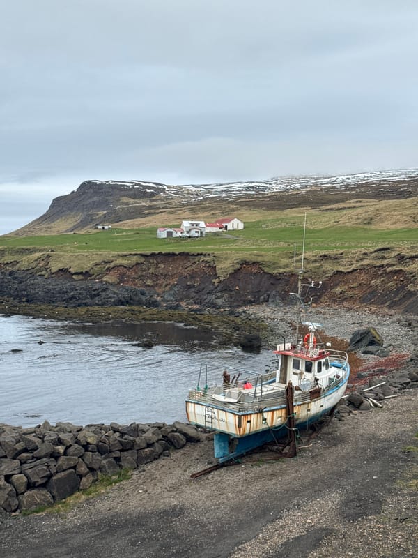 Derelict fishing boat spotted on Bakkagerði shore