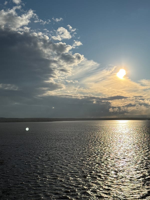 Witness documents sunlit reservoir views near Votkinsk, Russia