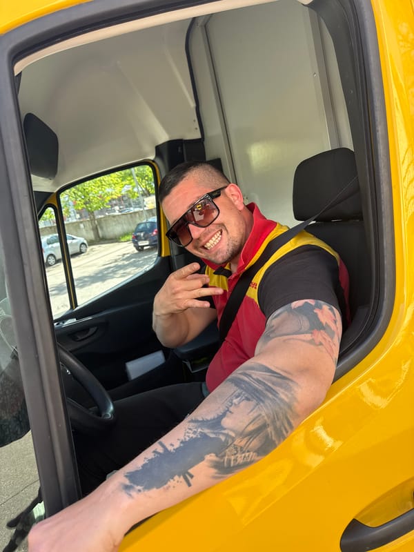 DHL Driver Takes Friendly Selfie with Customer in Germany