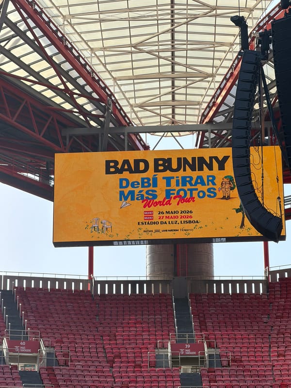 Bad Bunny tour banner spotted in Lisbon on concert day