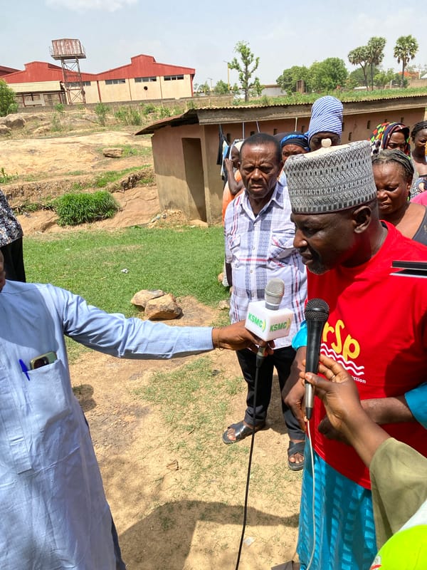 KSMC reporters interview man in Nassarawa, Nigeria