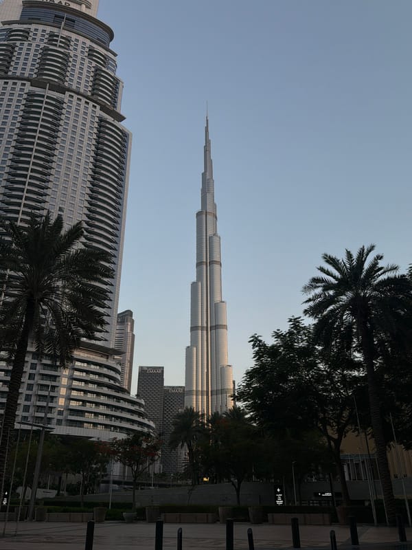 Burj Khalifa from multiple angles on a clear Dubai day