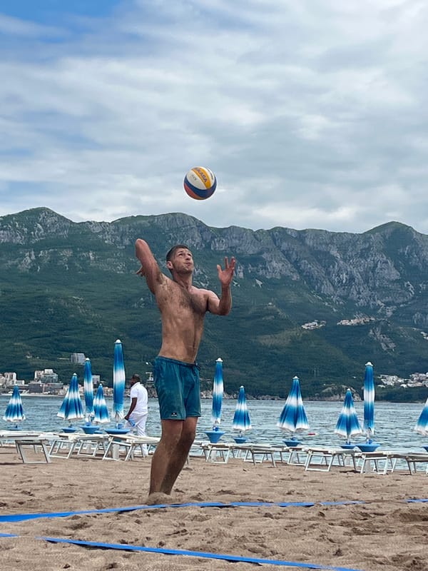 Beach volleyball game captured by witnesses in Boreti, Montenegro