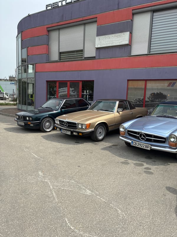 Classic cars spotted parked in sunny Plovdiv, Bulgaria