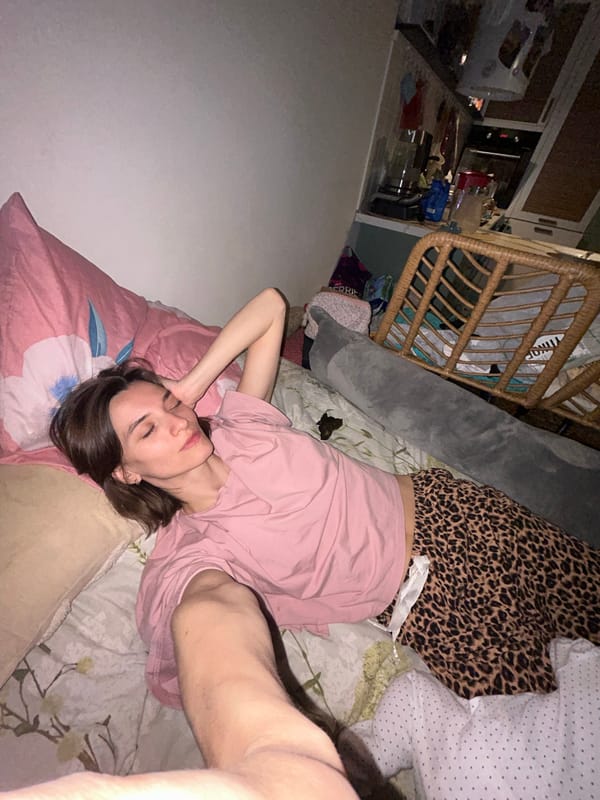 Mother and baby rest together in Moscow home