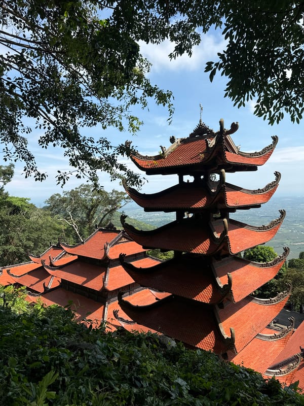 Cable car ride and pagoda views in Thuận Nam, Vietnam