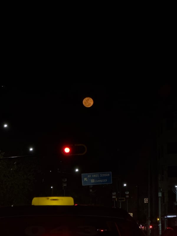 Night scene captured on Av. Hnos. Serdán, Puebla