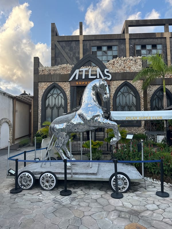Atlas Super Club facade documented in North Kuta