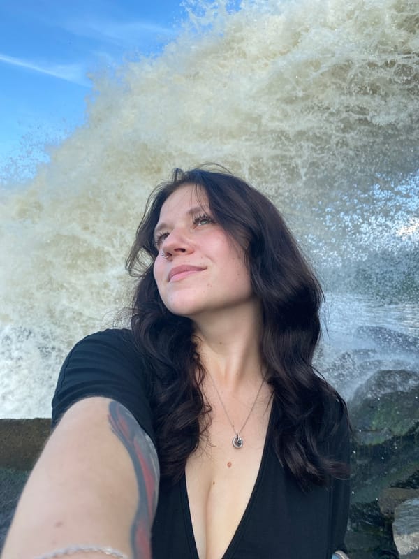 Selfies and water shots at a Chernushka waterfall