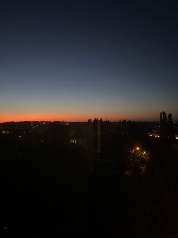 Multiple witnesses document urban twilight scene across six minutes