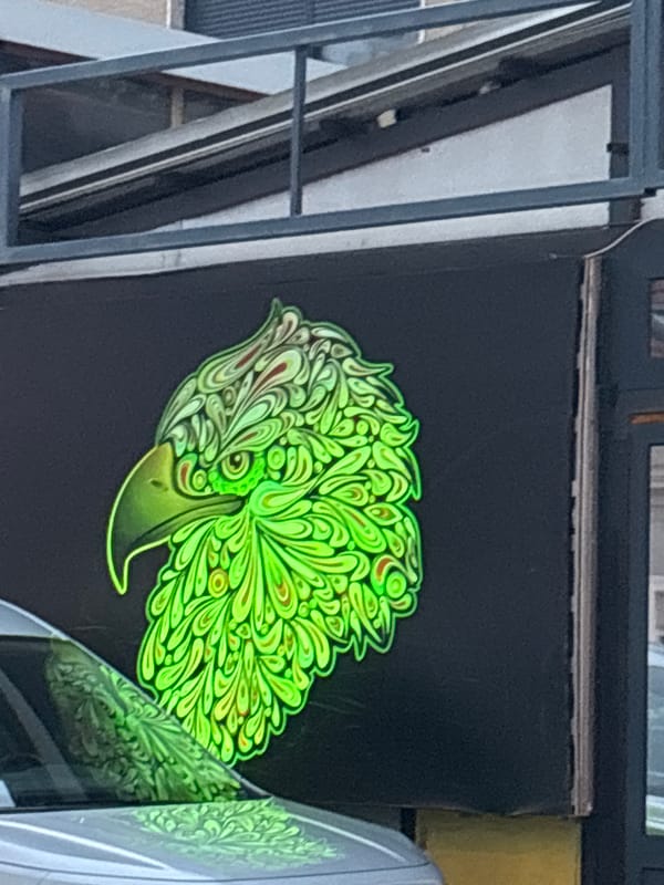 Green bird sign spotted on Zagreb building