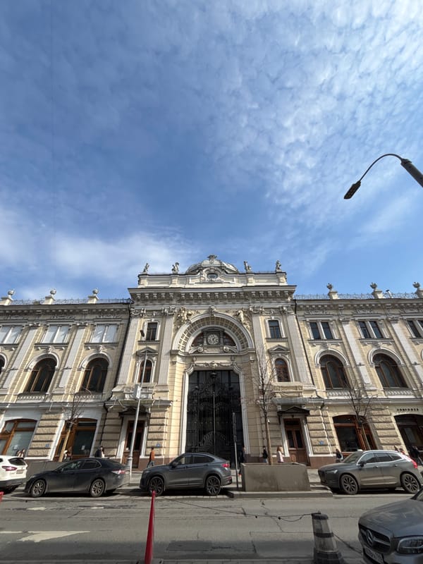 Ornate Eliseevsky Emporium building observed in central Moscow