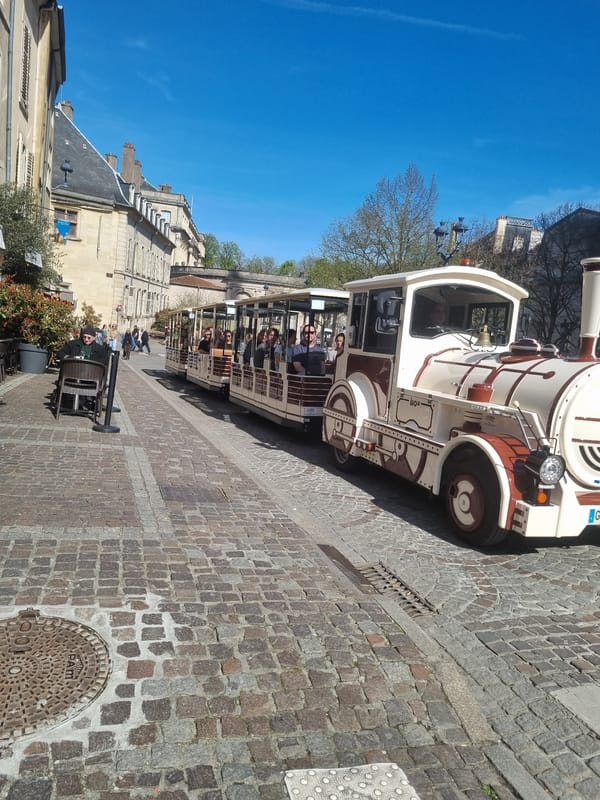 Tourist train carries passengers through historic Nancy streets