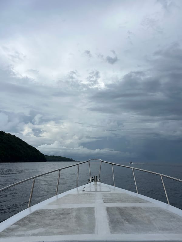 Boat deck photographed in waters off Nusa Penida, Indonesia
