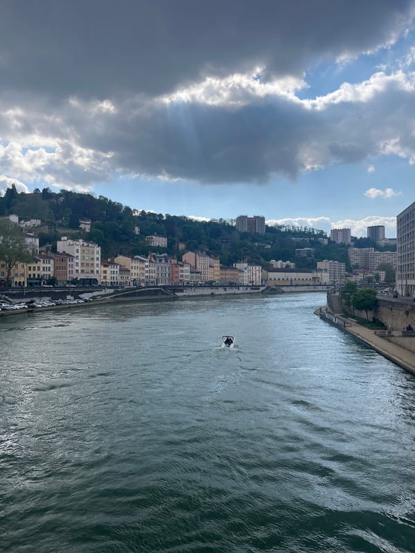 Lone rower spotted on Saône River in Lyon