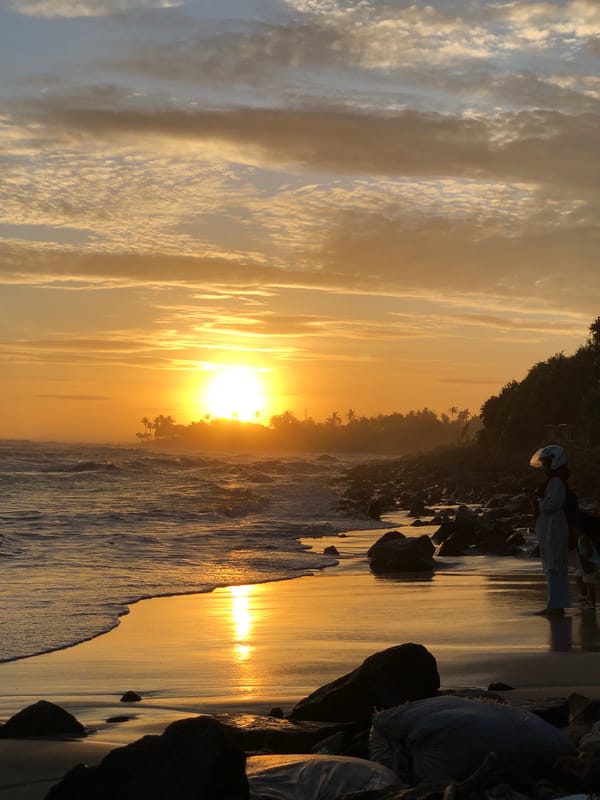 Golden hour scenes documented across coastal Sri Lankan towns