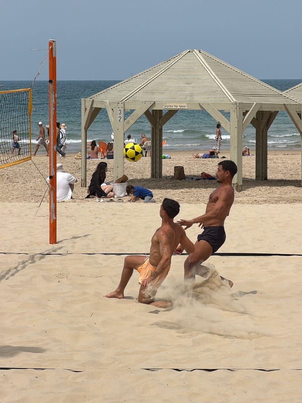 Beach volleyball match observed in Tel Aviv