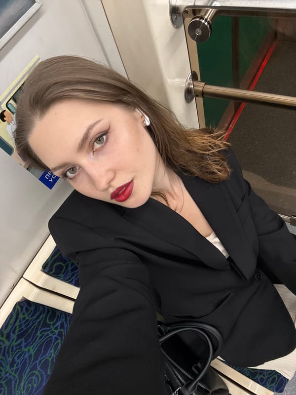 Quiet moment inside an empty St. Petersburg subway car