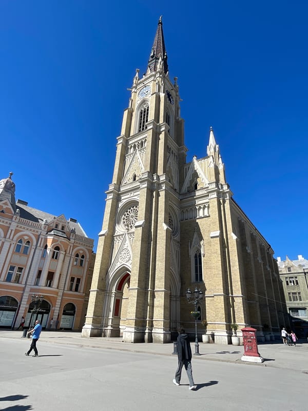 Sunny afternoon documented at Novi Sad landmarks and squares
