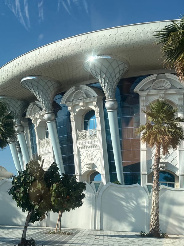 Dubai architecture, skyline views, and beach scenes