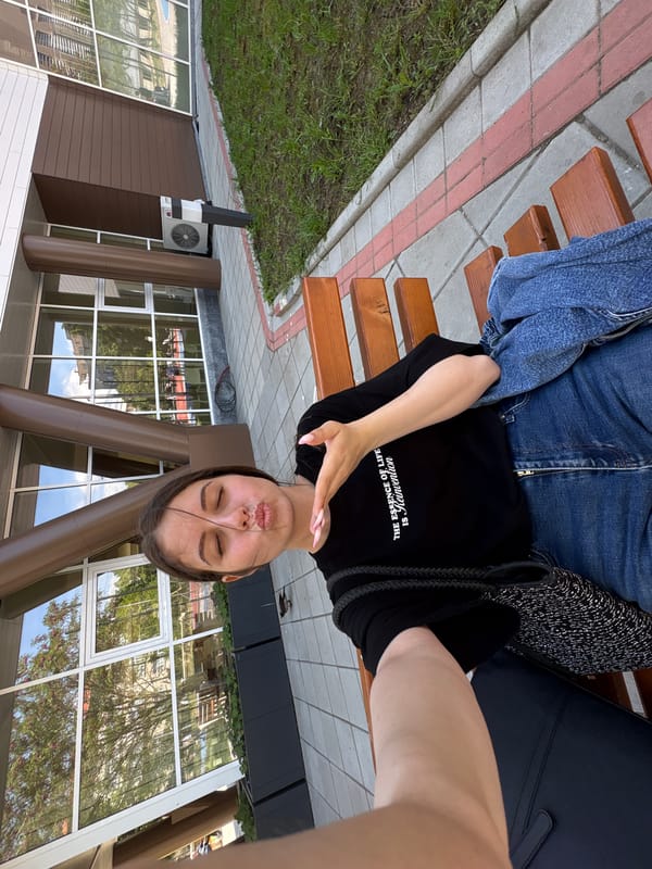 Woman takes selfie, dines out in Burgas morning