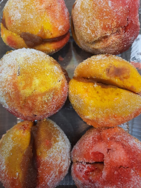 Late-night bakery documentation shows pastries, sandwiches, decorative items