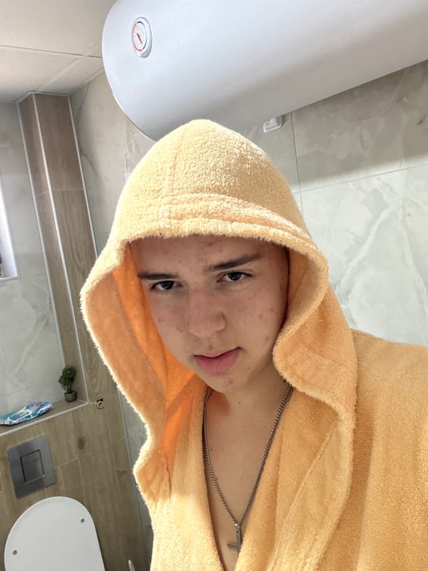 Young man films post-shower routine in Zlatograd bathroom