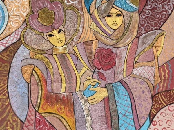 Eclectic mix of café moments, murals, and curio displays
