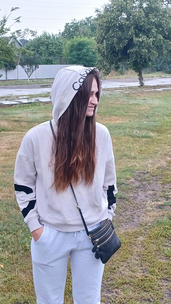Casual outdoor moment in a striped Calvin hoodie