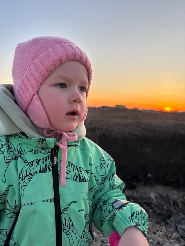 Children photographed during sunset in Горный, Russia