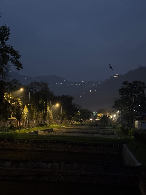 Evening street performances and gatherings documented in Pokhara