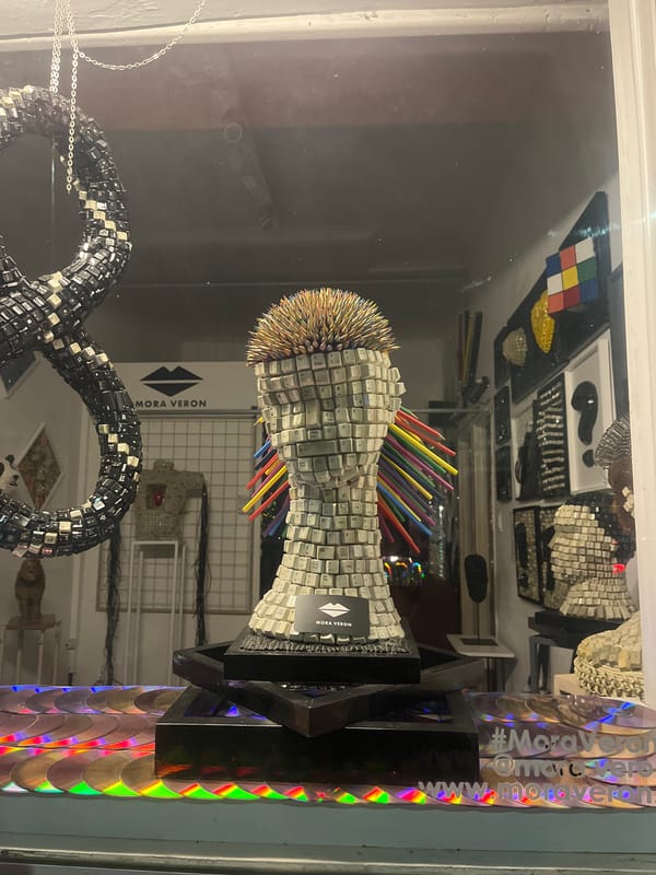 Creative sculptures from keyboards and pencils displayed in Buenos Aires
