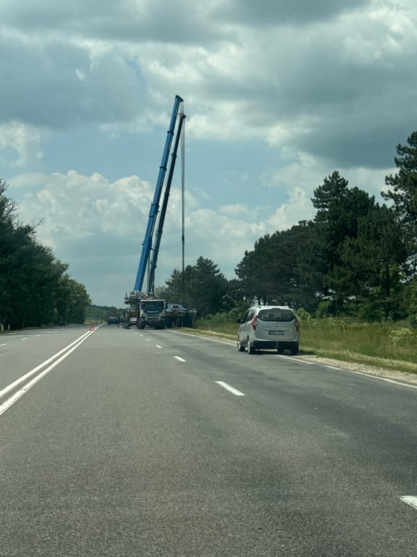 Driving through Moldova past construction sites and city streets