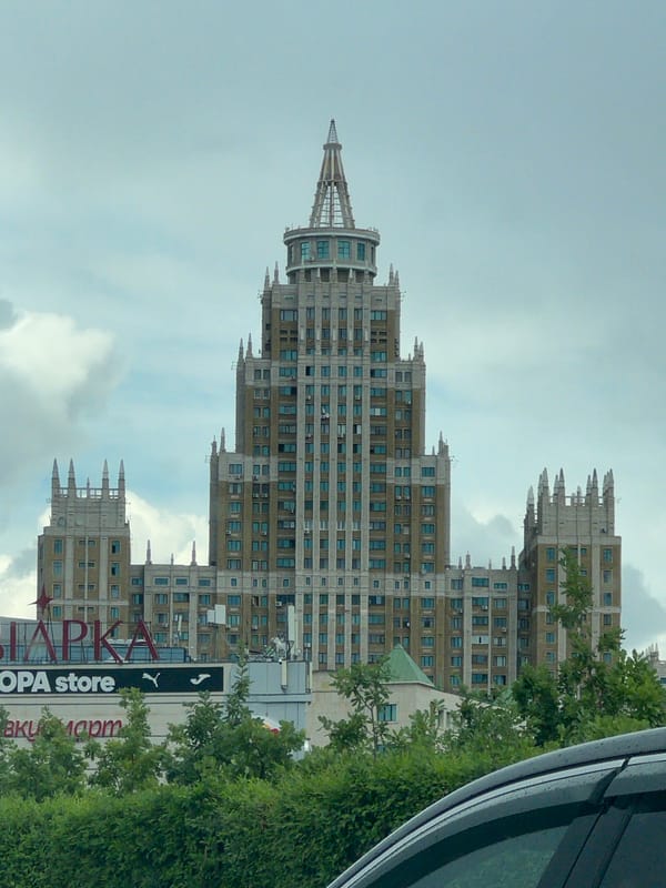 Stalinist skyscraper and surroundings in central Astana