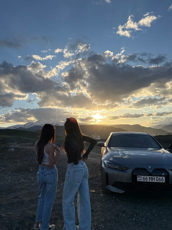Group enjoys outdoor afternoon in Armenian mountains near Hrazdan