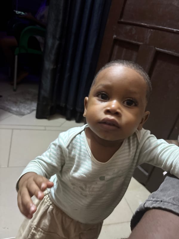 Casual close-up photos of a baby in Onitsha, Nigeria