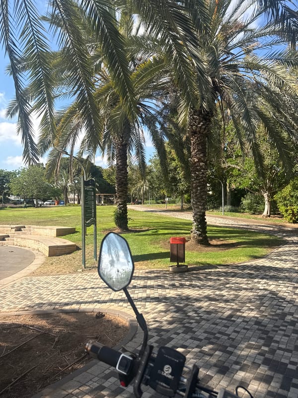 Morning ride through a tidy Herzliya park