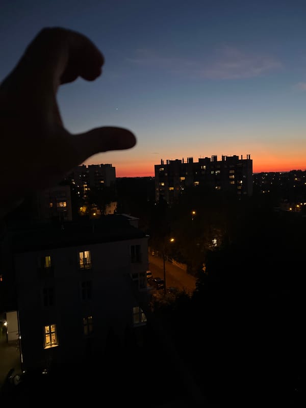Sunset watched slowly from the city, one evening in June