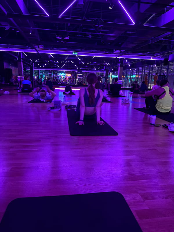 Fitness class held at high-tech gym in Murino, Russia