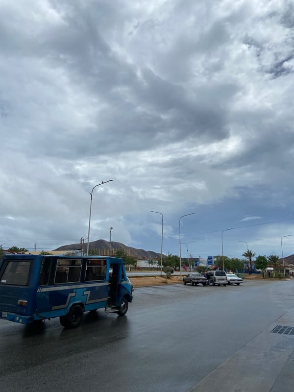 Overcast afternoon on the streets of Juan Griego, Venezuela
