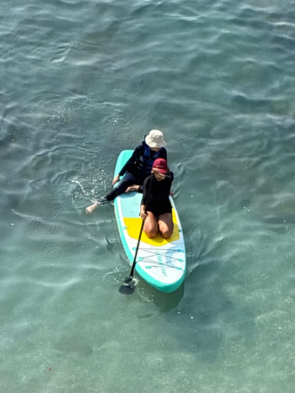 Paddleboarding off the Alanya coast near the castle