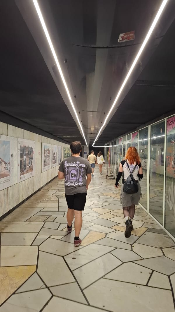 Evening pedestrian activity observed at Sofia's Lions' Bridge underpass