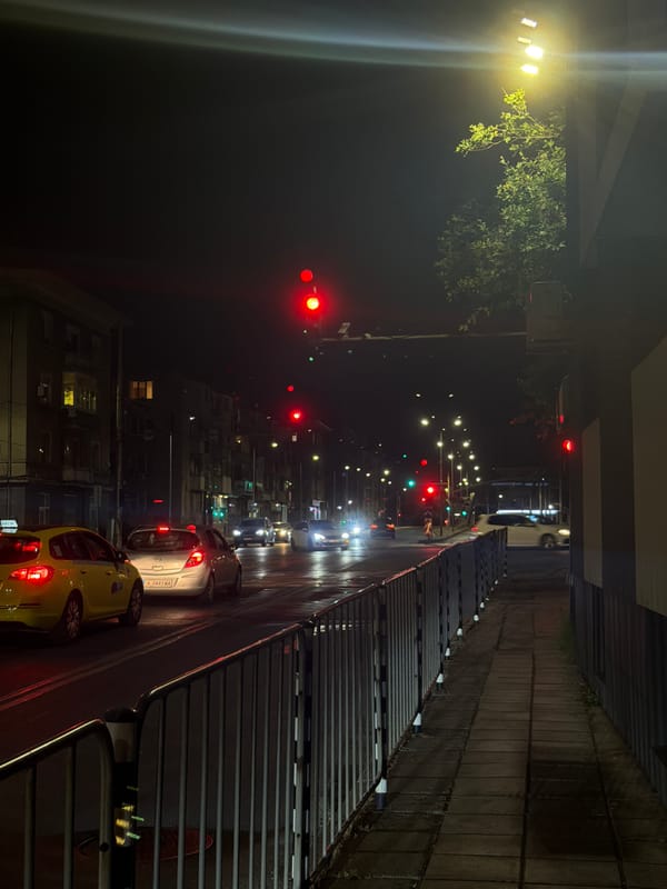 Wet streets and quiet moments across Burgas on a July evening