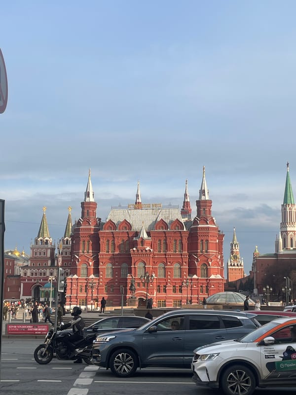 Moscow street scenes feature State Historical Museum near Red Square