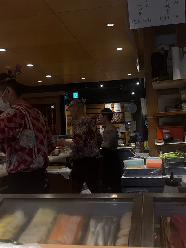 Traditional sushi dining experience documented in Kyoto restaurant